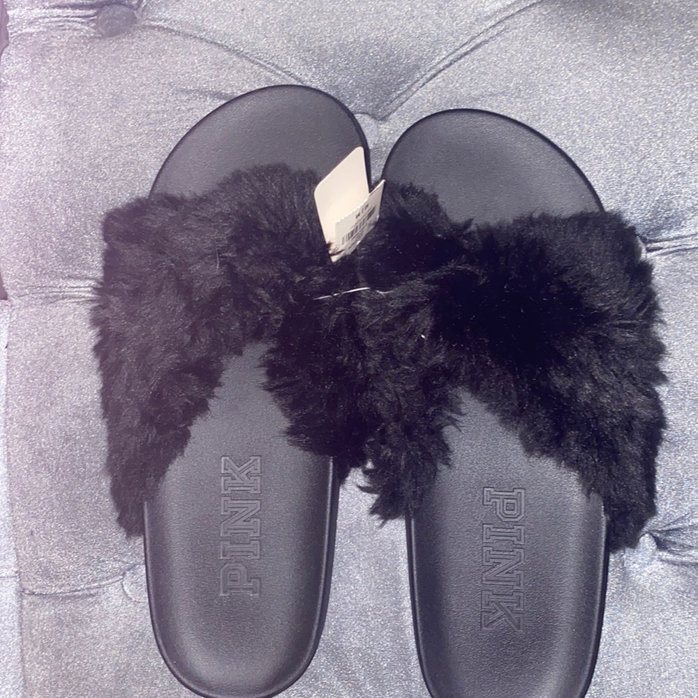 PINK fluffy slippers U.S. size 6 1/2